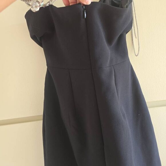 Miss Circle "Adrian" Blk with Crystal Straps/V Waist Accent Cutout, NWOT, XS, - Picture 9 of 9
